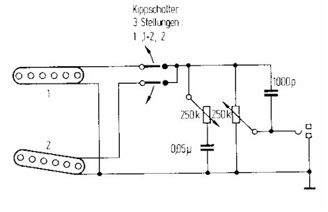 Schaltung der Telecaster (Skizze: Lemme)